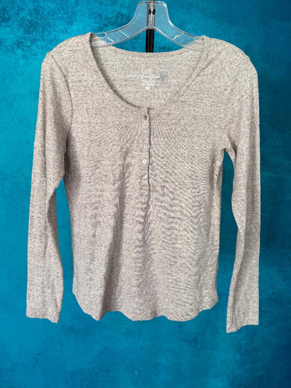 H&M L.O.G.G. Henley top - long sleeve with half button up